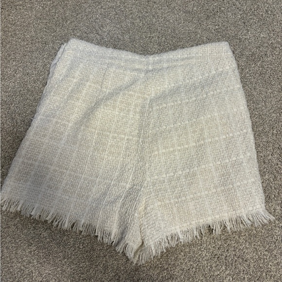 White Wool Fringed Skort - Picture 2 of 4